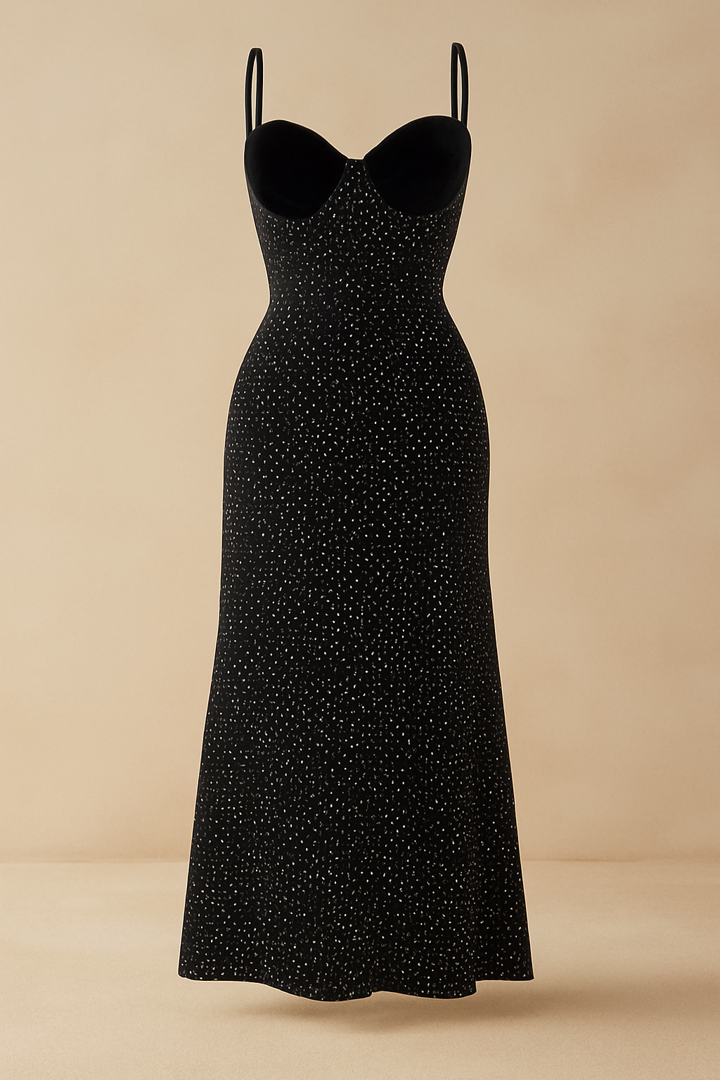 Fluwelen Accent Midi Jurk