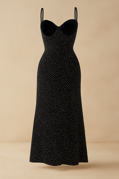 Fluwelen Accent Midi Jurk